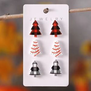 🌷🆕 3-Pack🌲Christmas Tree Earrings, Brand New